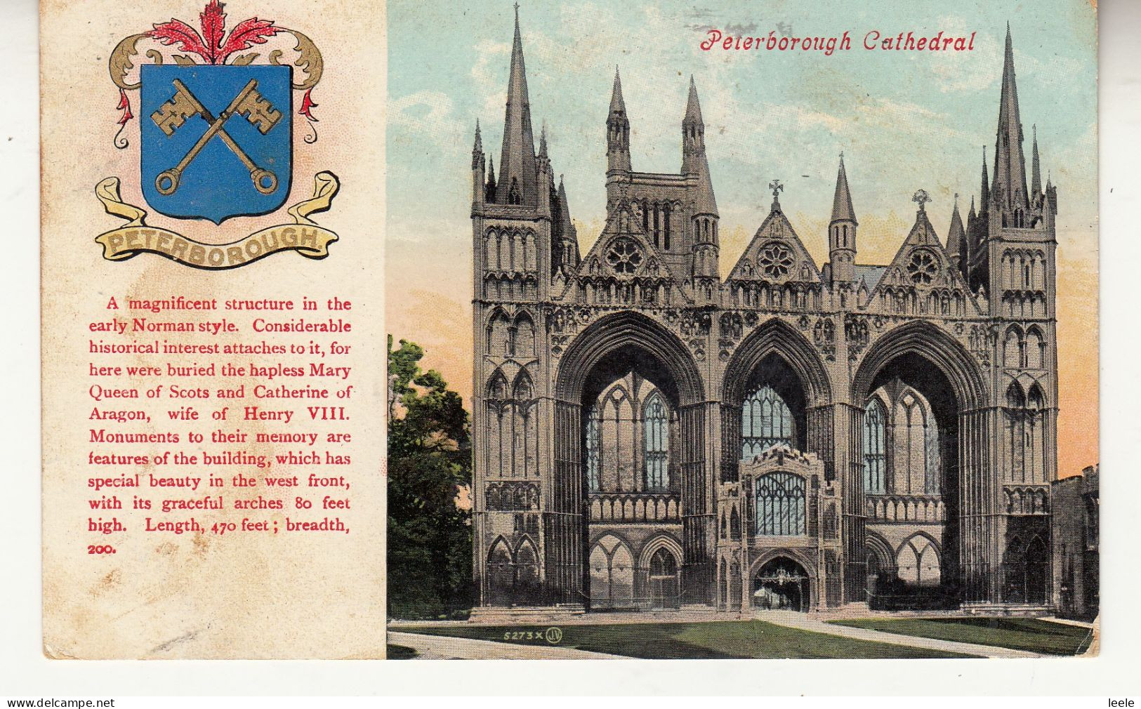 DA17. Antique Postcard. Peterborough Cathedral. Cambridgeshire. - Andere & Zonder Classificatie