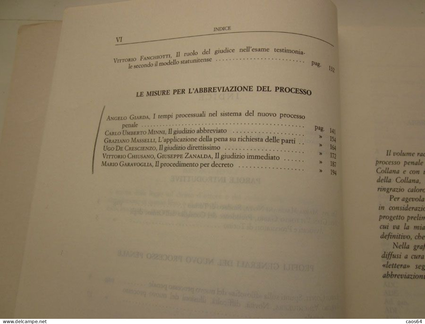 Profili Del Nuovo Processo Penale Mario Garavoglia CEDAM 1988 - Rechten En Economie