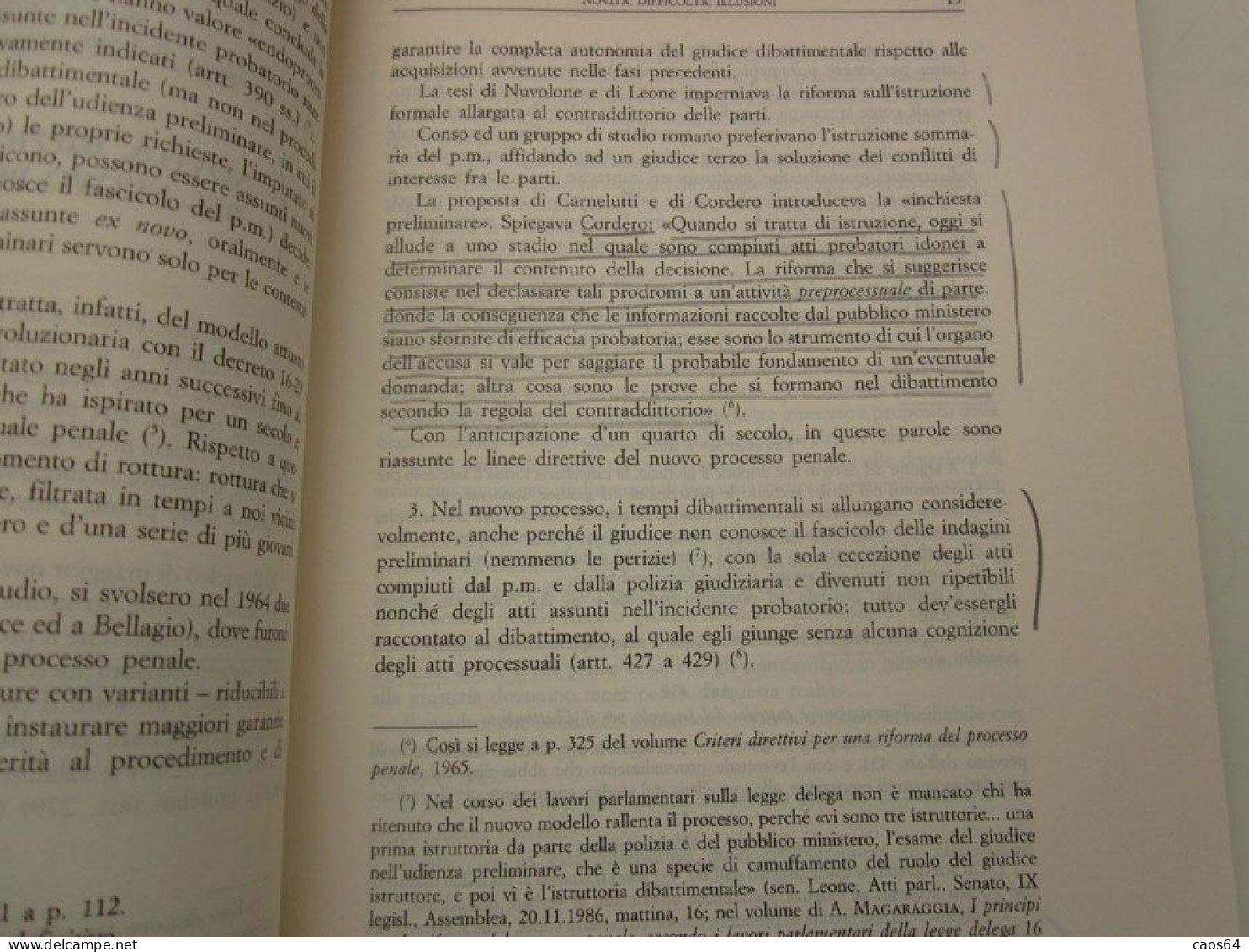 Profili Del Nuovo Processo Penale Mario Garavoglia CEDAM 1988 - Derecho Y Economía