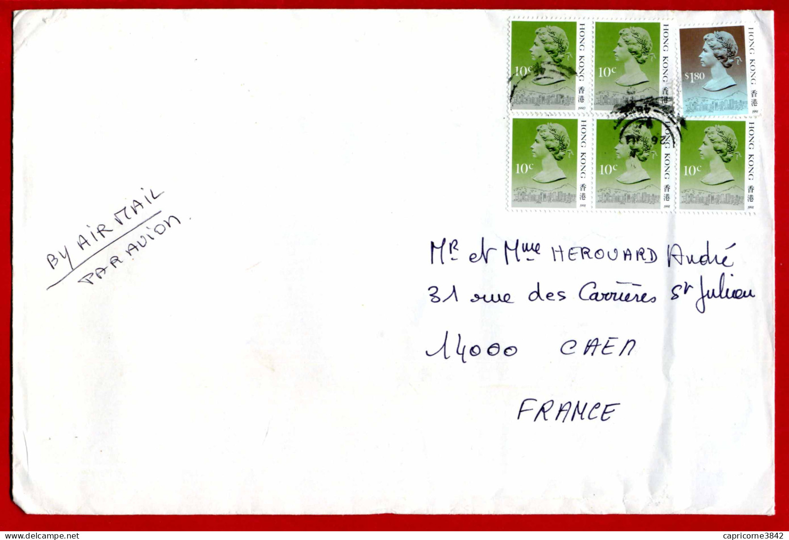 Lettre De Hong Kong Pour La France - Tp ELIZABETH II N° 640 + 648 - (Enveloppe 23 X 15cm) - Léger Pli - Brieven En Documenten