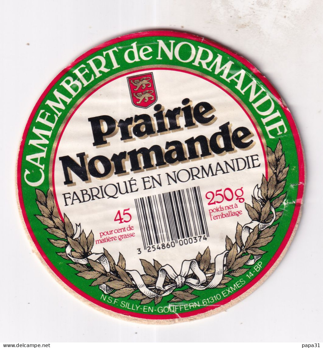 Etiquette  Ou Dessus De Boîte  De Fromage -  CAMEMBERT DE NORMANDIE - Prairie Normande - Quesos