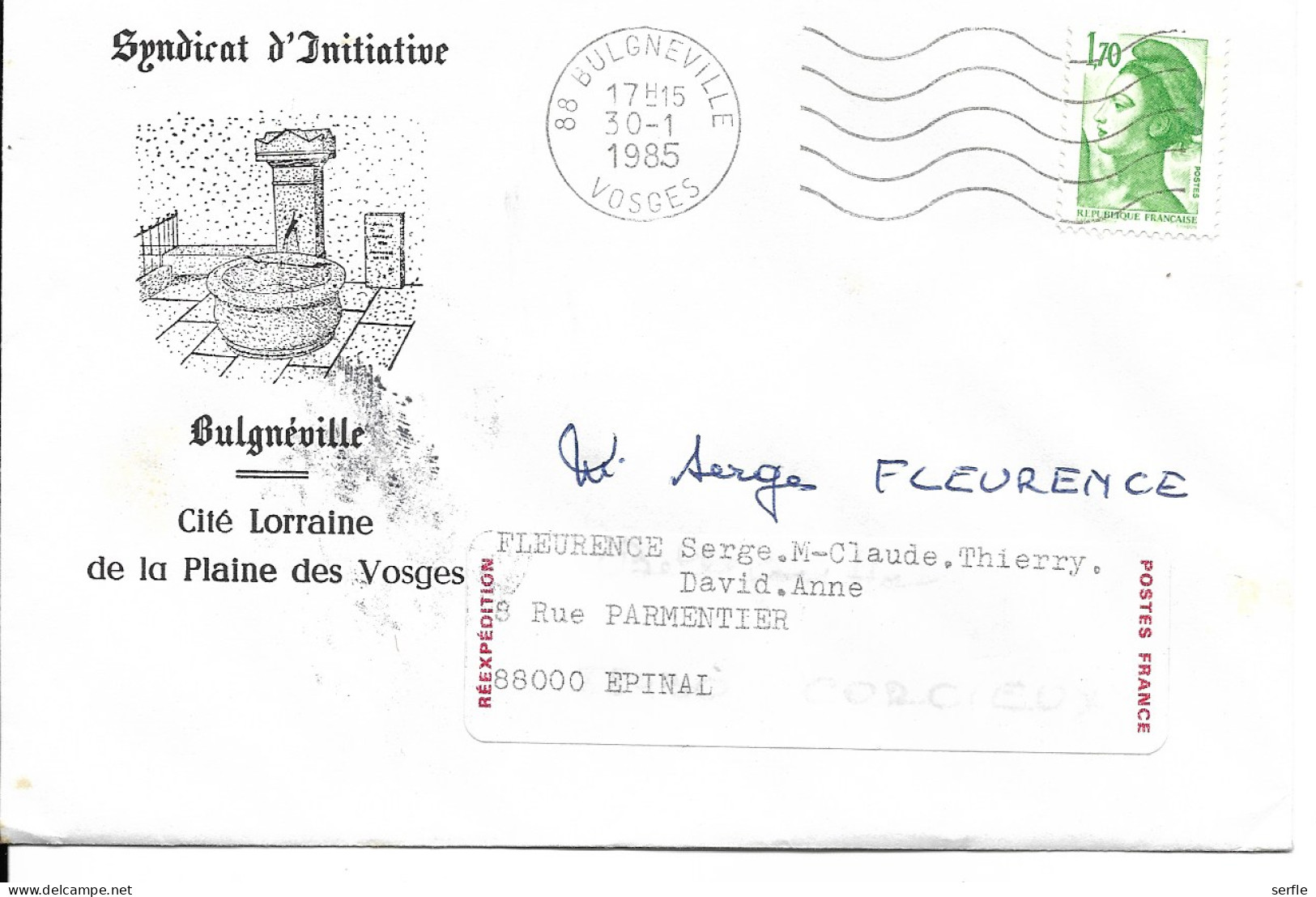 88 - Bulgnéville - Publicité Sur Enveloppe Pour 'Syndicat D'Initiative Local" - Briefe U. Dokumente