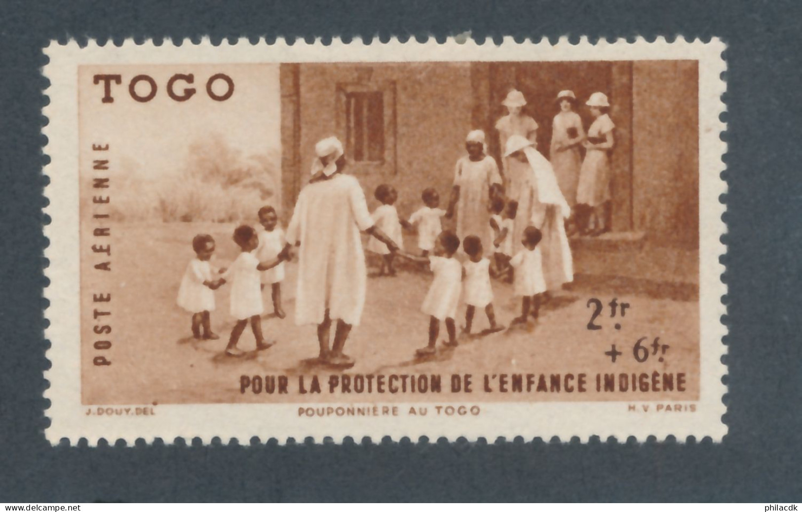 TOGO - POSTE AERIENNE N° 7 NEUF* AVEC CHARNIERE - 1942 - Andere & Zonder Classificatie