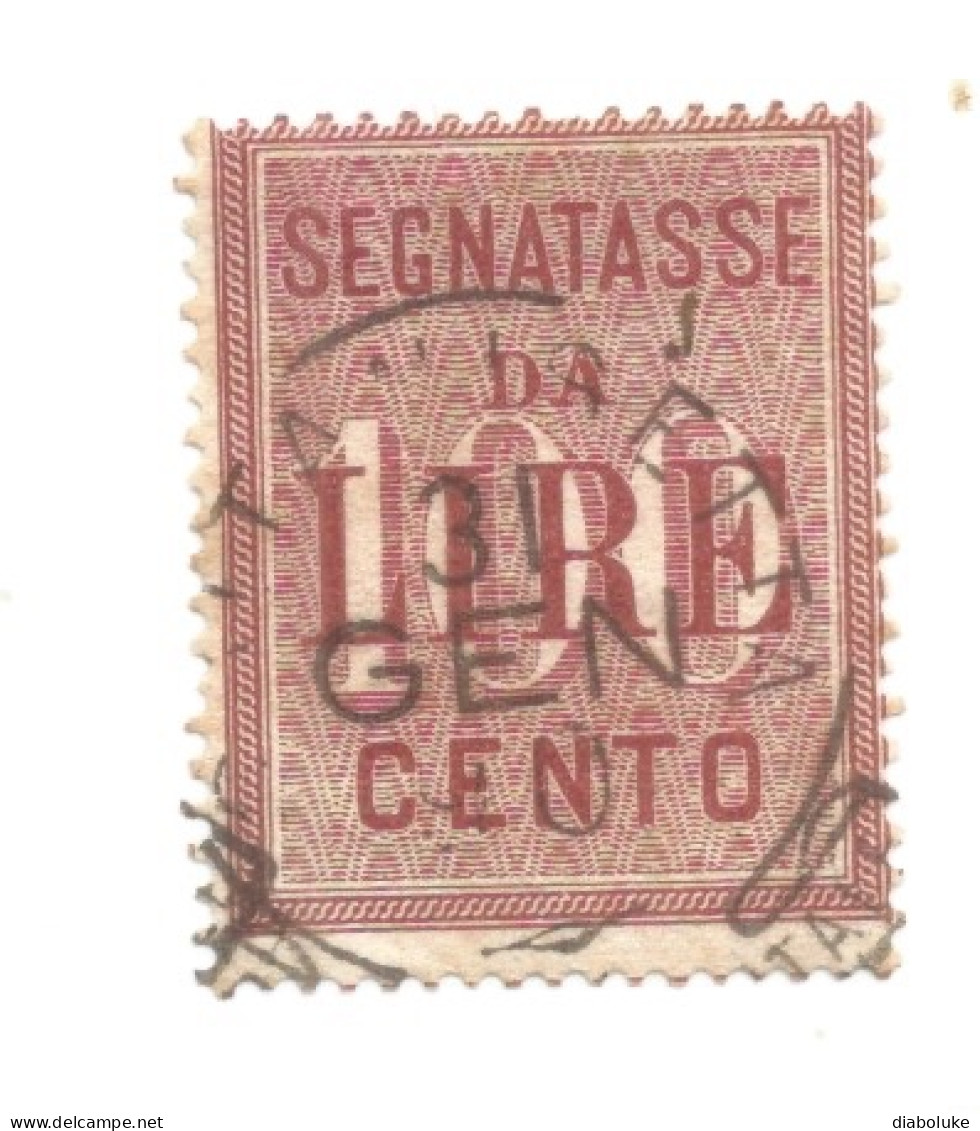 (REGNO D'ITALIA) 1884, SEGNATASSE, 100L - 1 Francobollo Usato, Annulli Con Data In Corso Di Validità - Portomarken