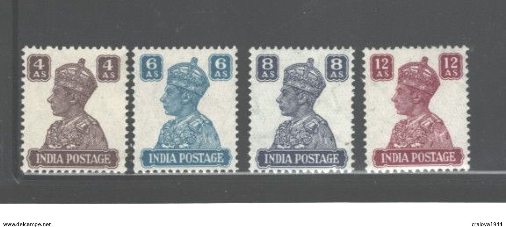 INDIA, 1941 - 1943 "GEORGE VI" MH #168 -179 - Unused Stamps