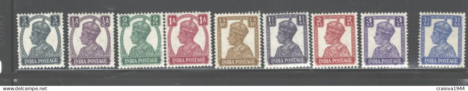 INDIA, 1941 - 1943 "GEORGE VI" MH #168 -179 - Ungebraucht