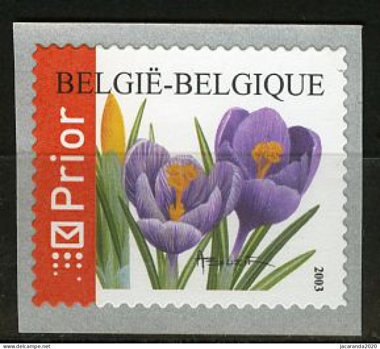 België R107 - Bloemen - Buzin (3227) - Crocus Vernus - 2003 - Zelfklevende Rolzegel Met Nieuw Prior Logo - Francobolli In Bobina