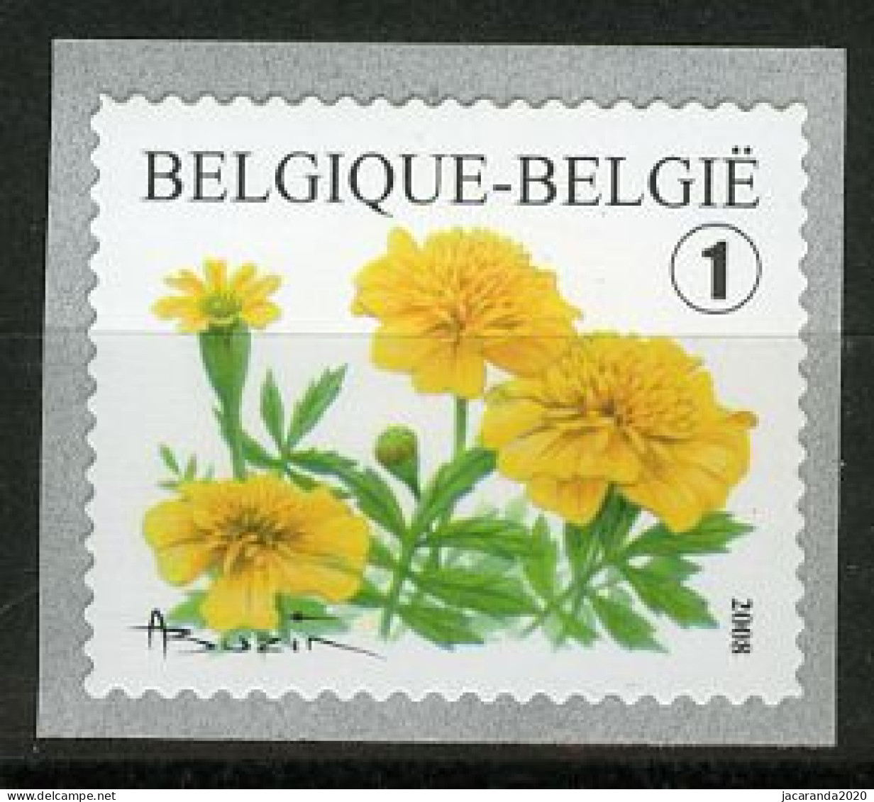 België R113 - Bloemen - Buzin (3824) - Tagetes Patula - Afrikaantje - 2008 - Zelfklevende Rolzegel  - Rollen