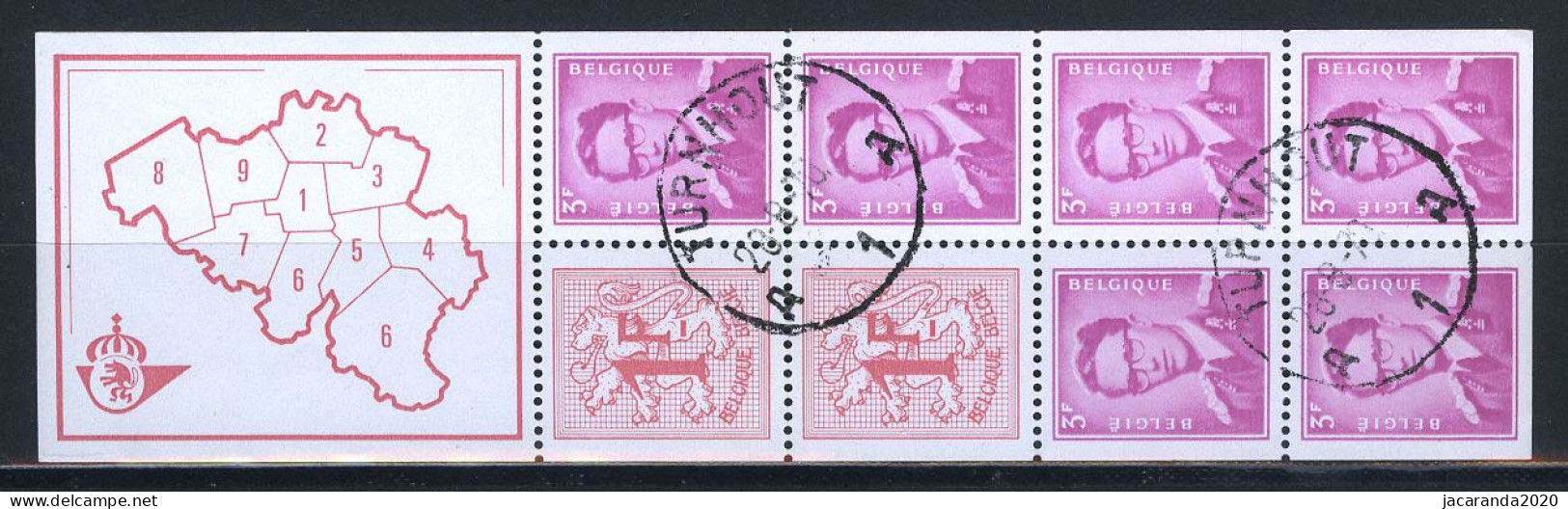 België B2 - Koning Boudewijn En Heraldieke Leeuw - Gestempeld - Oblitéré - Used  - 1953-2006 Modernos [B]