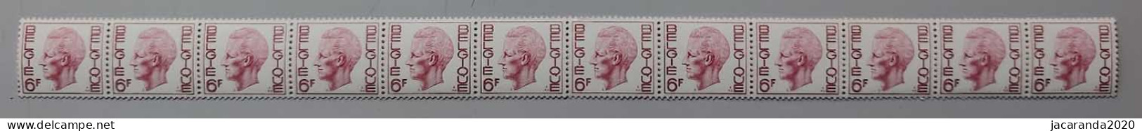 België R64 - K. Boudewijn - Elström - 6F - Strook Van 12 Zonder Nummer - Bande De 12 Sans Numéro - Coil Stamps