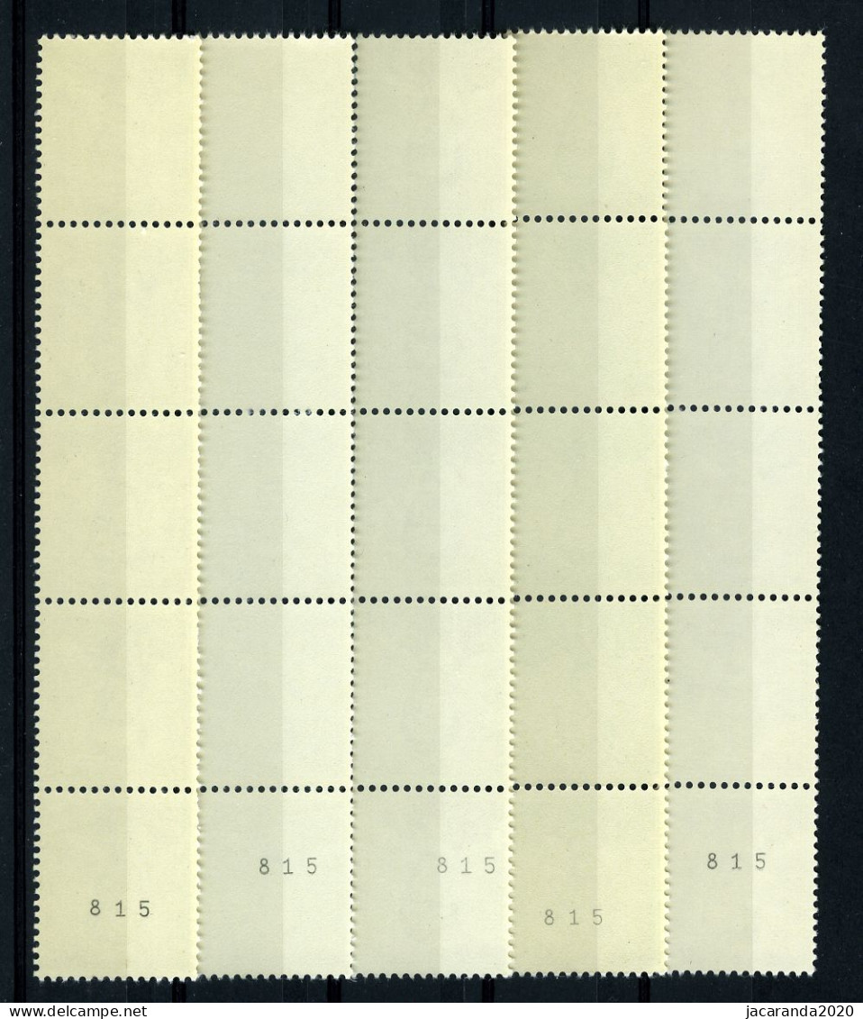 België R28-31-33-38-42 - Koning Boudewijn - Roi Baudouin - Stroken Van 5 Met IDENTIEKE Nummer:  815 - Coil Stamps