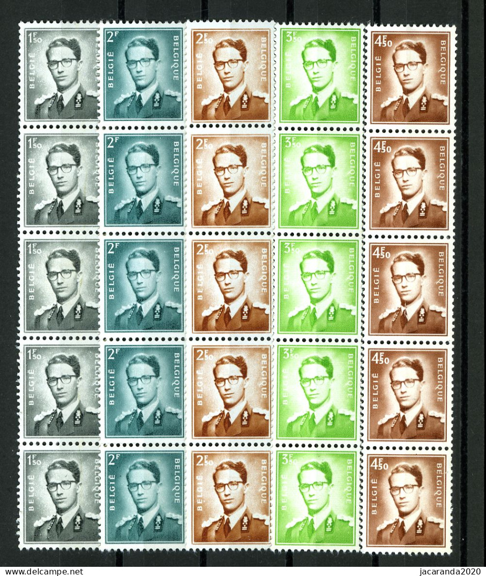 België R28-31-33-38-42 - Koning Boudewijn - Roi Baudouin - Stroken Van 5 Met IDENTIEKE Nummer:  800 - Rouleaux