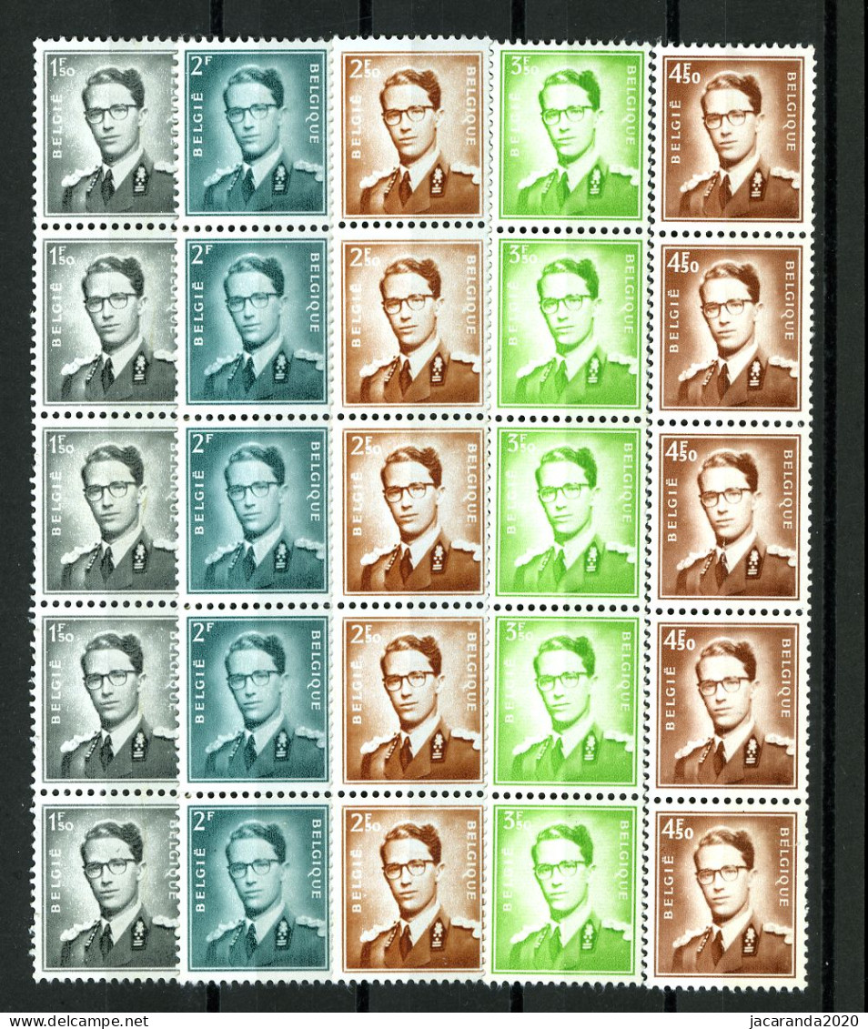 België R28-31-33-38-42 - Koning Boudewijn - Roi Baudouin - Stroken Van 5 Met IDENTIEKE Nummer:  800 - Coil Stamps