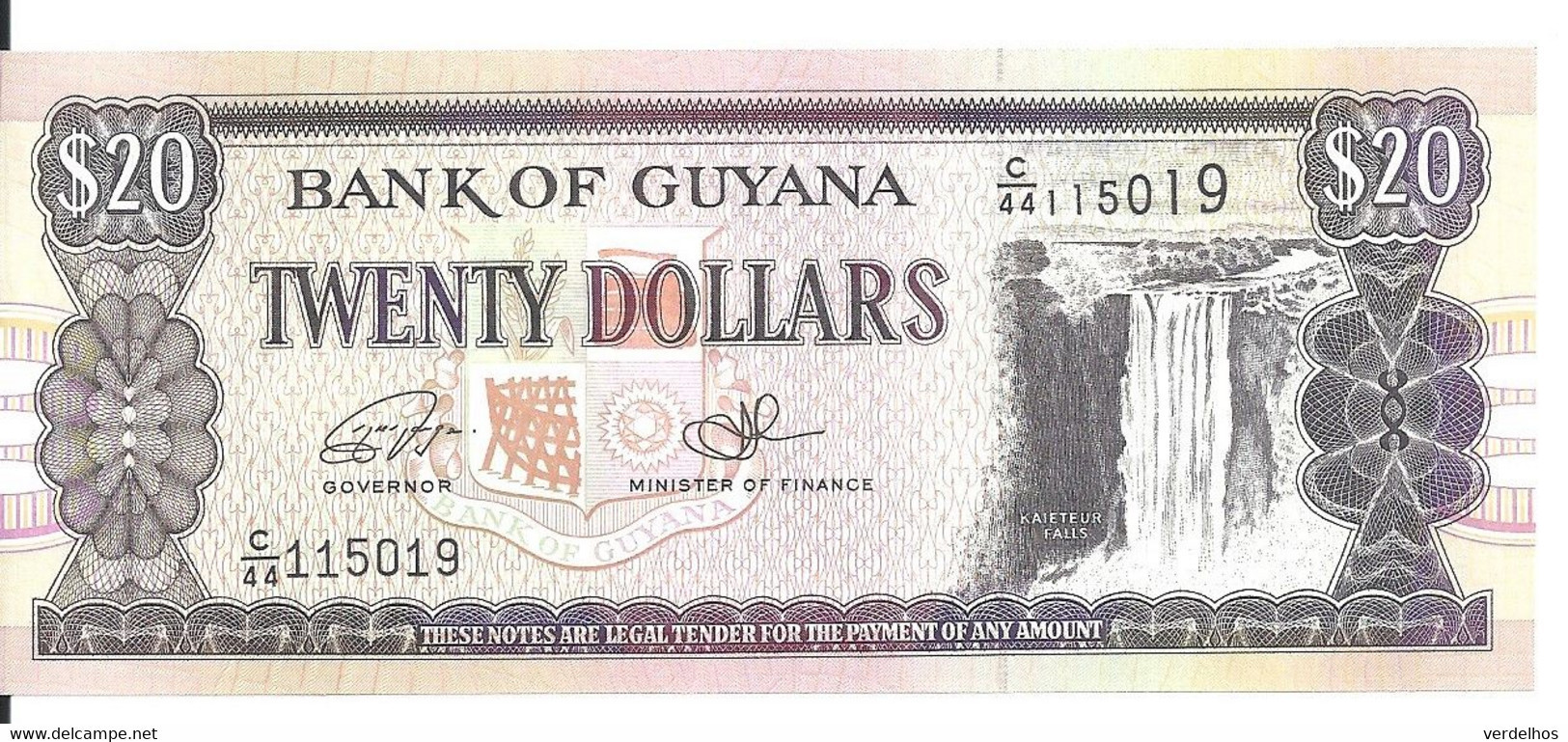 GUYANE 20 DOLLARS ND2016 UNC P 30 F - Guyana