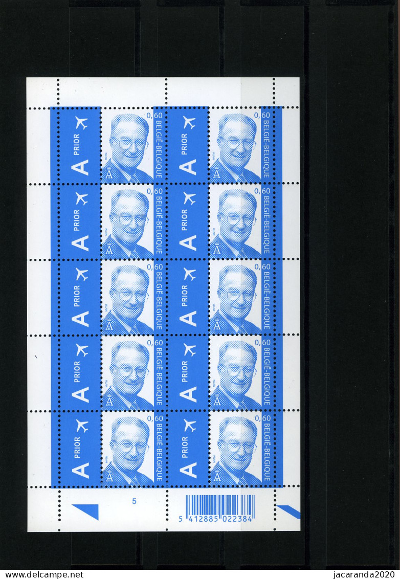België F 3316 - Koning Albert II - 0.60 Helderblauw - Velletje Van 10 - 2004 - Plnr 5 - 2001-2010