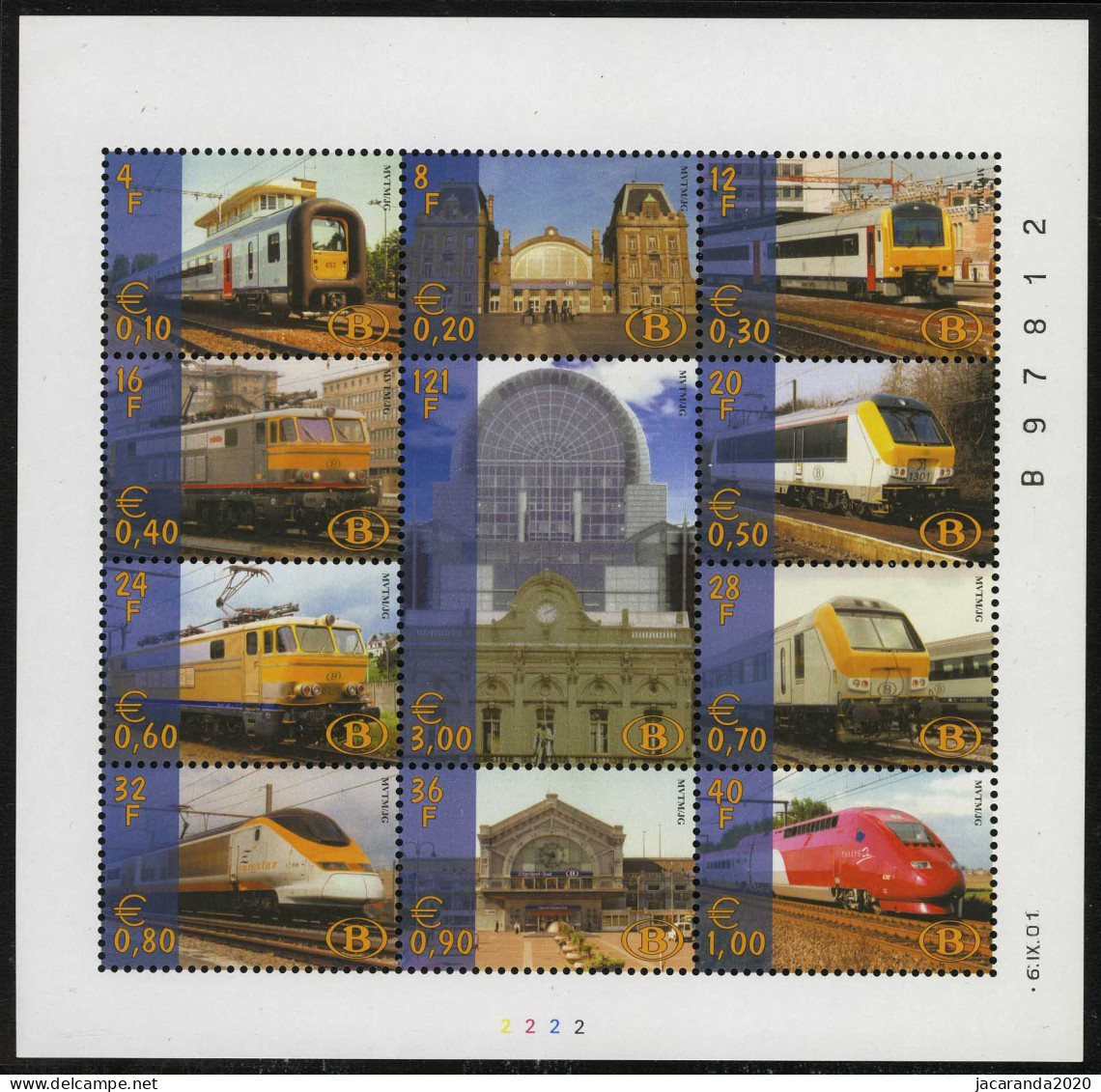 België TRV-BL3 - De Moderne Spoorweg - 1996-2013 Vignettes [TRV]