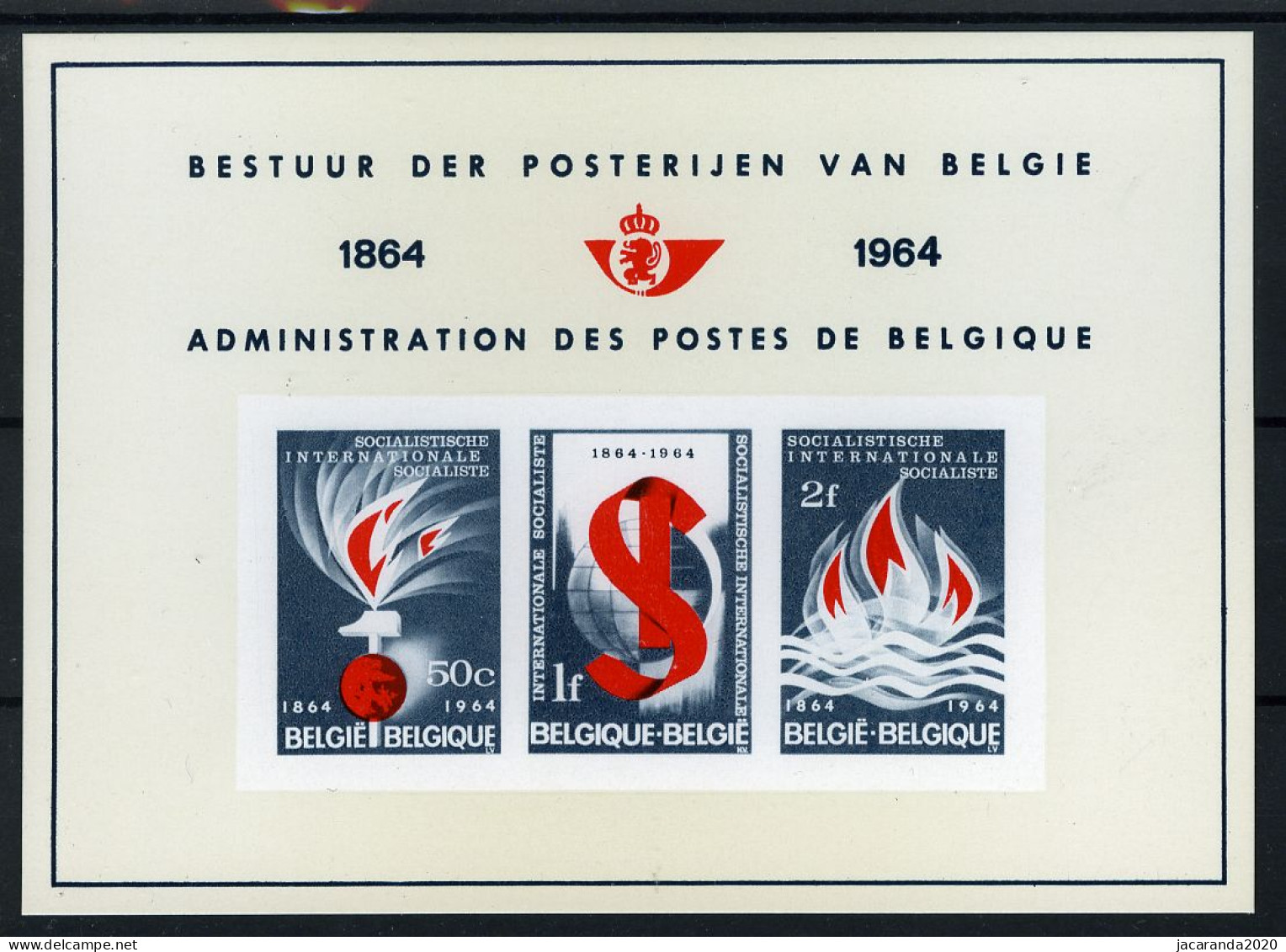 België LX44 - Luxevelletje - Feuillet De Luxe - Eeuwfeest Socialistische Internationale 1864-1964 - (1290/92)  - Luxevelletjes [LX]