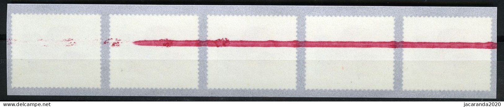 België R93 - Bloemen - André Buzin (2855) - Tulp - Strook Van 5 - Met Eindstreep - Einde Van De Rol - Fin Du Rouleau - Coil Stamps