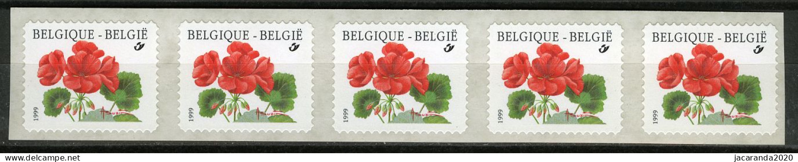 België R91 - Bloemen - Buzin (2854) - Geranium - 1999 - Strook Van 5 - Bande De 5  - Rouleaux