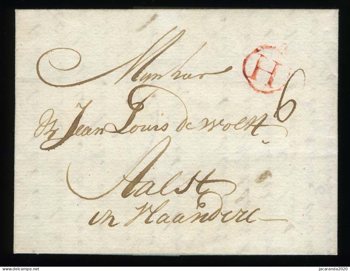 België Voorloper - Précurseur - 17 September 1779 - Cachet Rouge H - Port 6 - 1714-1794 (Austrian Netherlands)