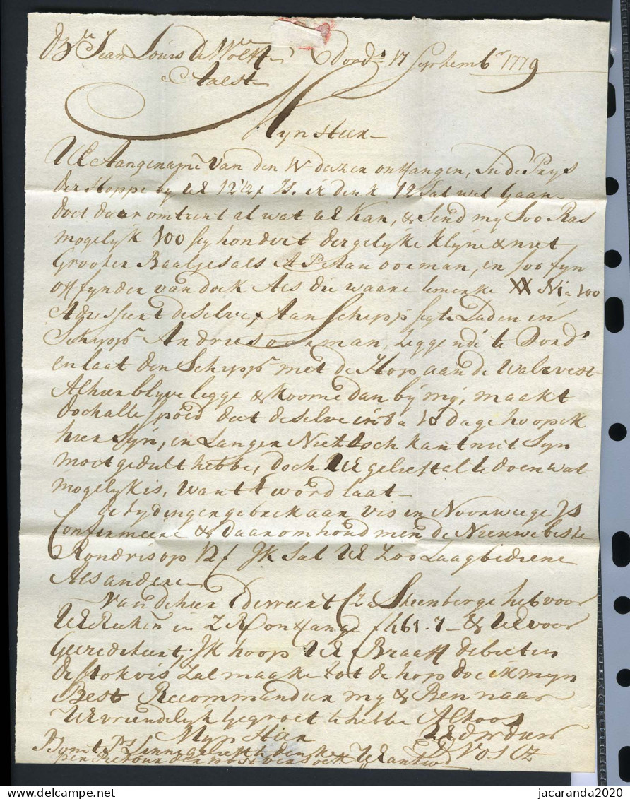 België Voorloper - Précurseur - 17 September 1779 - Cachet Rouge H - Port 6 - 1714-1794 (Oostenrijkse Nederlanden)