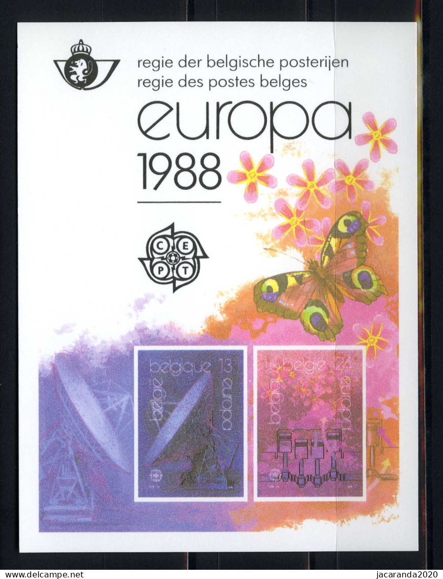 België LX77 - Luxevelletje - Feuillet De Luxe - Europa 1988 - (2283/84) - Transport - Communicatie - Luxuskleinbögen [LX]