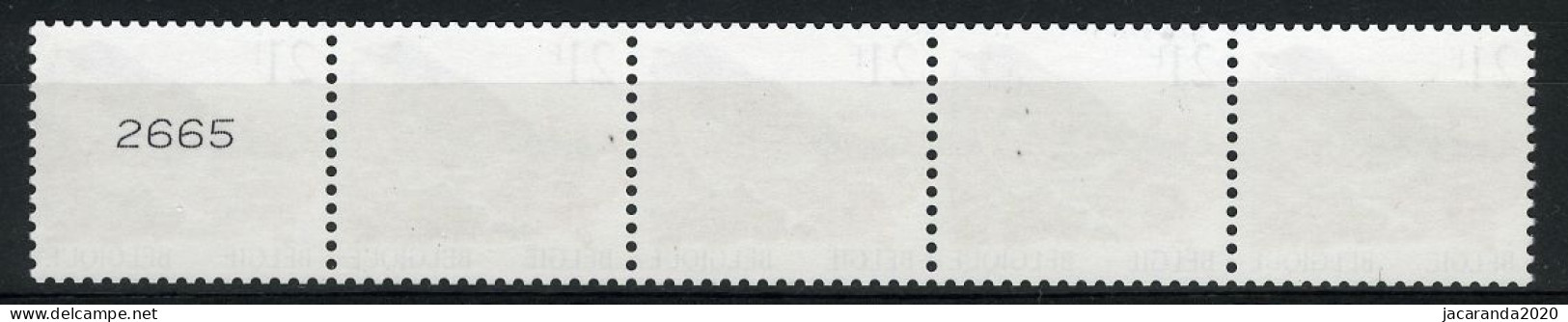België R89a - Vogels - Oiseaux - Buzin (2792) - 21F - Kramsvogel - Strook Met 4 Cijfers - Bande Avec 4 Chiffres - Coil Stamps