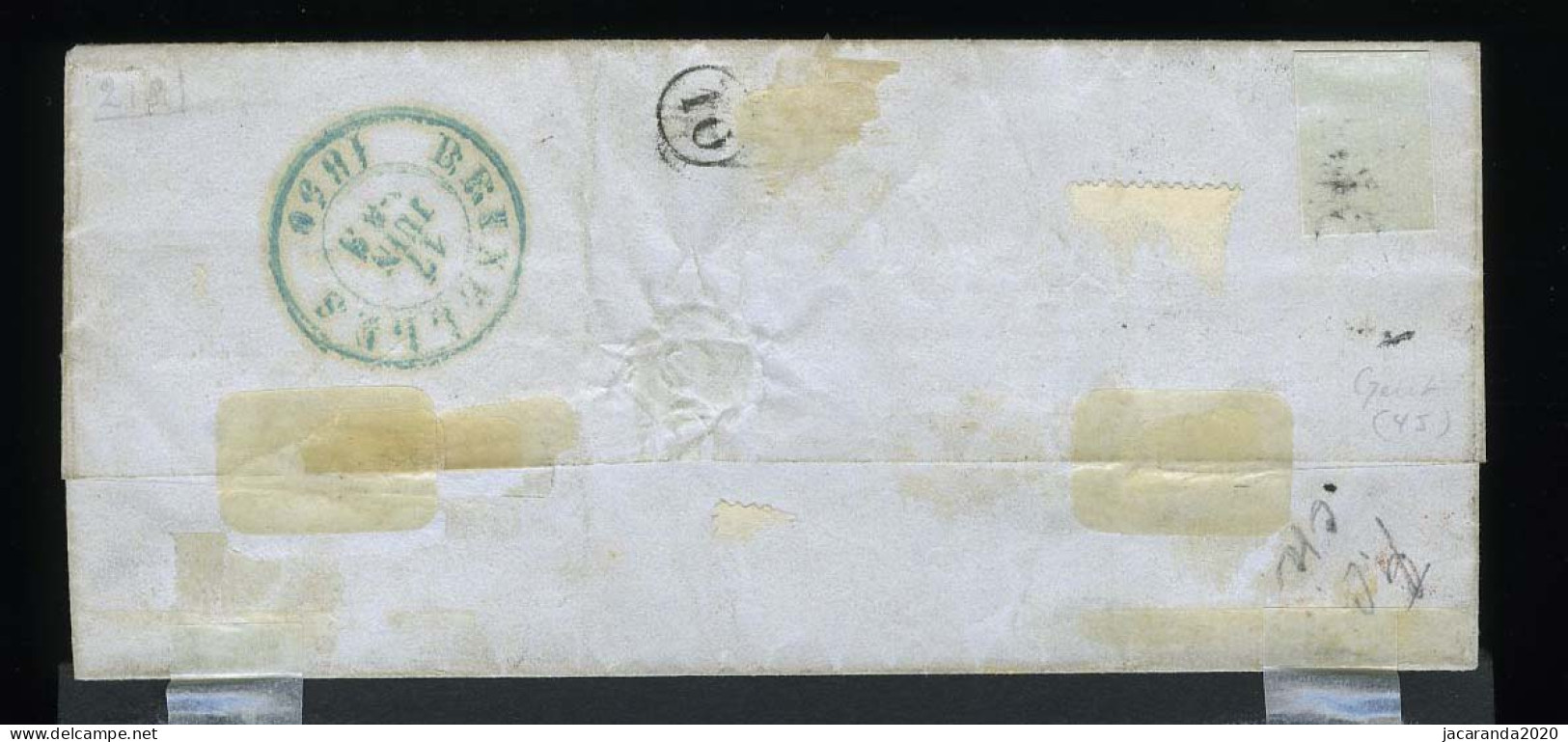 België 2 - Epaulette - Brief Van Gand Naar Bruxelles - Met BLADBOORD + Gebuur - Bien Margée - Bord De Feuille + Voisin - 1849 Epaulettes