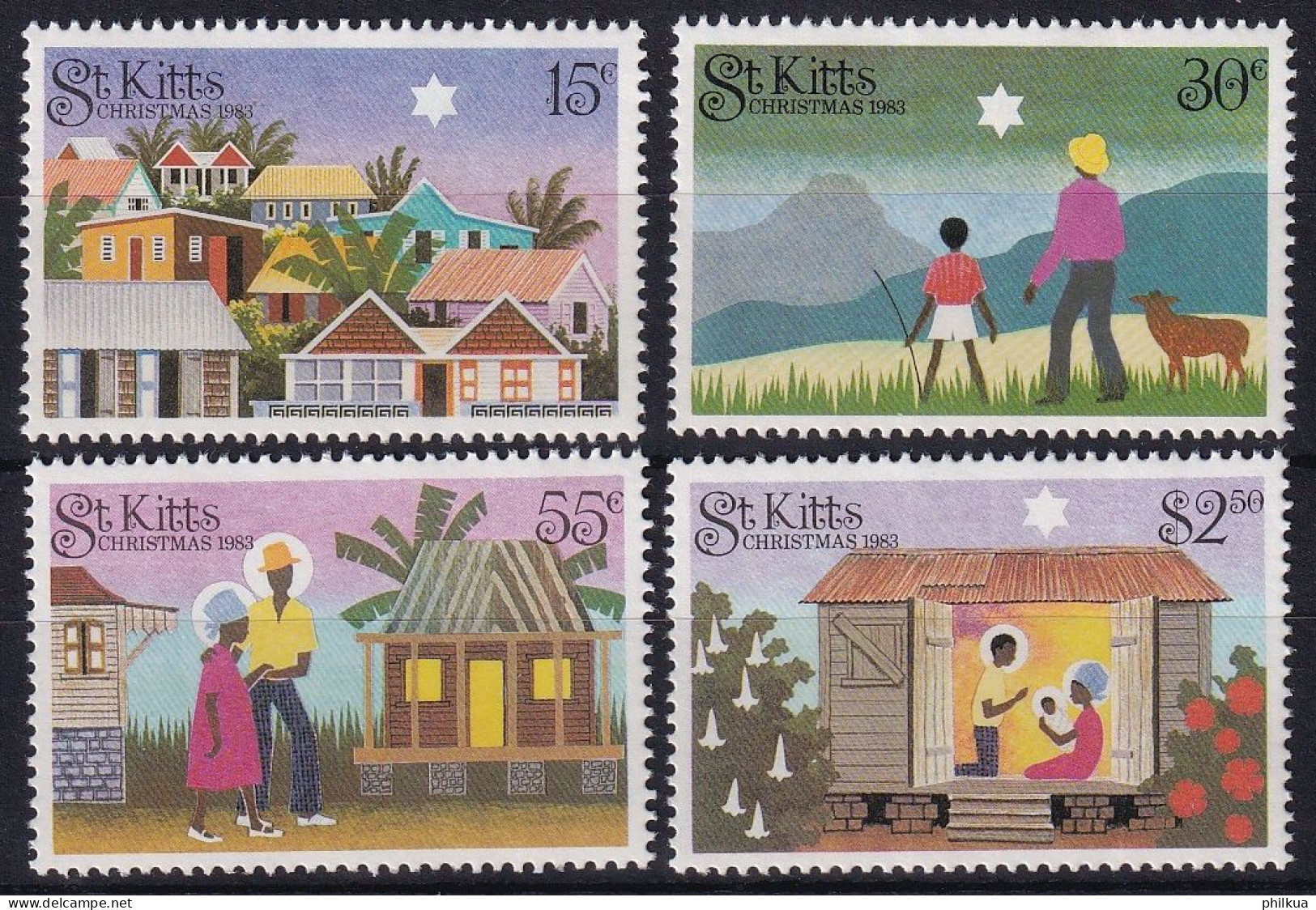 MiNr. 122 - 125 St. Christopher St. Kitts 1983, 26. Okt. Weihnachten - Postfrisch/**/MNH - St.Kitts En Nevis ( 1983-...)