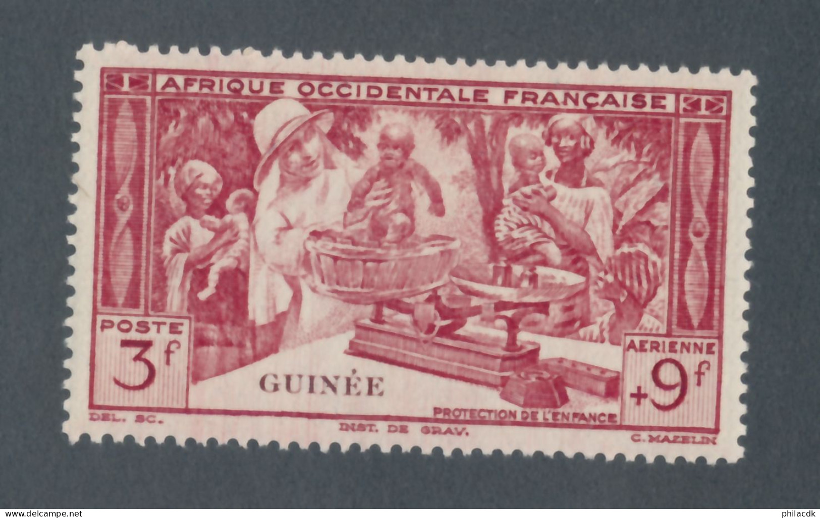 GUINEE - POSTE AERIENNE N° 8 NEUF* AVEC CHARNIERE - 1942 - Other & Unclassified