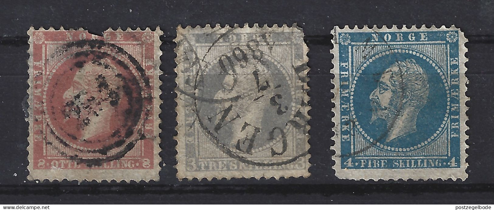 Noorwegen Norway 3/5 Used 1856 (CW 200,- Euro) ; Out Of FIRST SERIE ONLY 10% Of Catalogue Value - Gebruikt