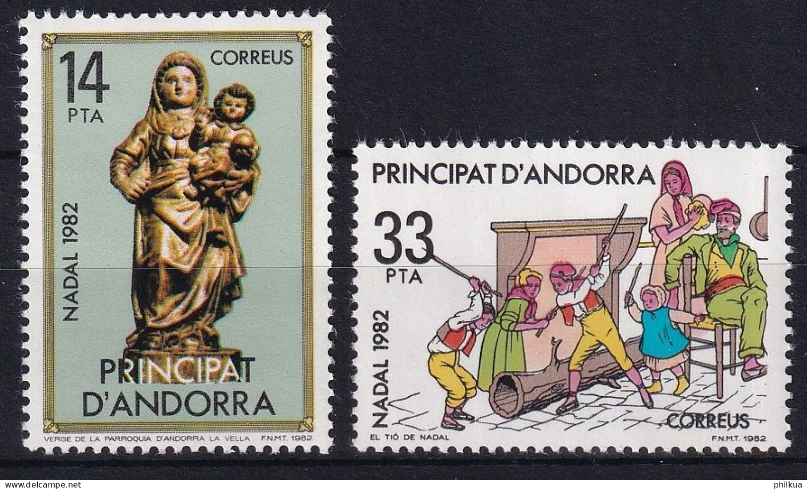 MiNr. 163 - 164 Andorra Spanische Post 1982, 9. Dez. Weihnachten - Postfrisch/**/MNH - Unused Stamps