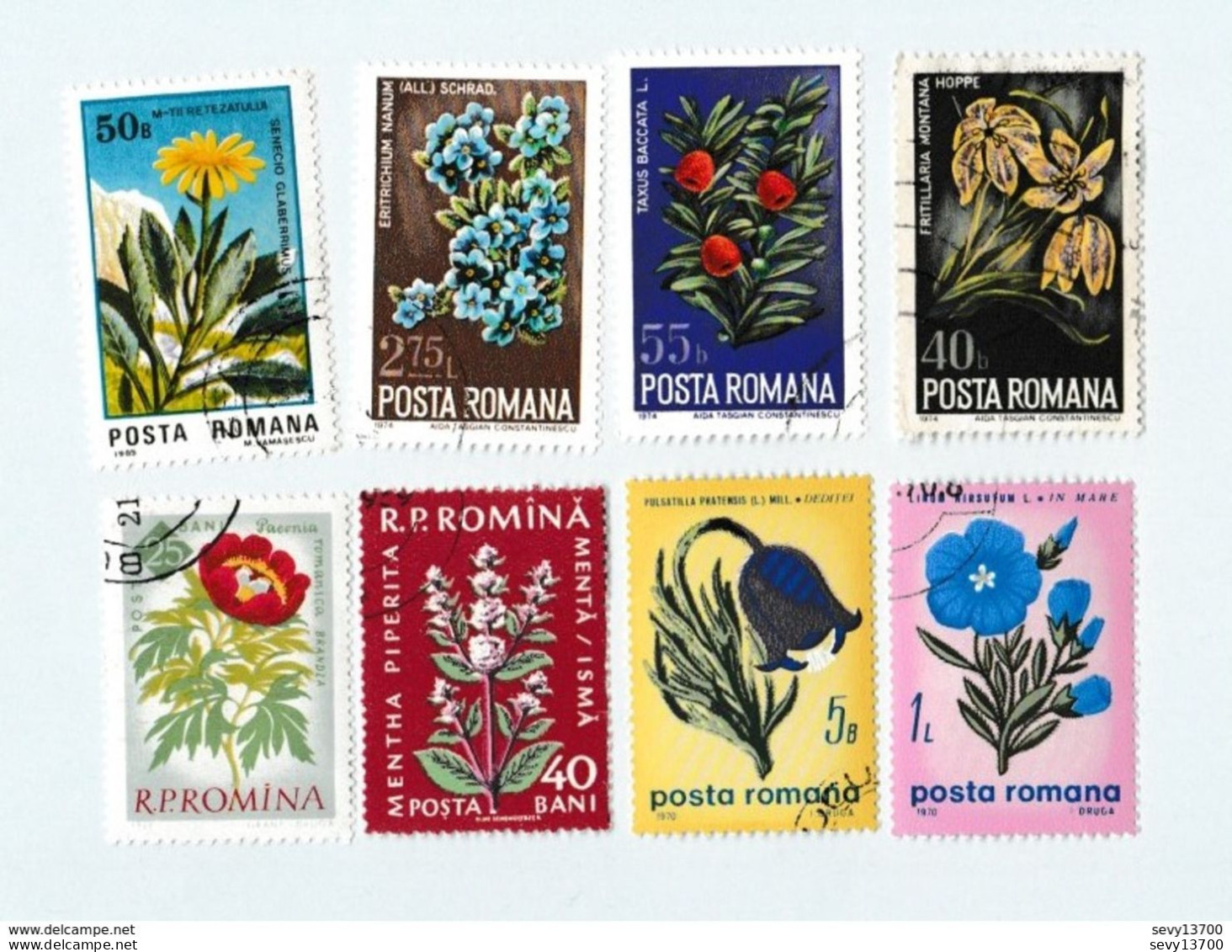 Roumanie Lot De 41 Timbres 34 Fleurs Et 7 Fruits - Sammlungen