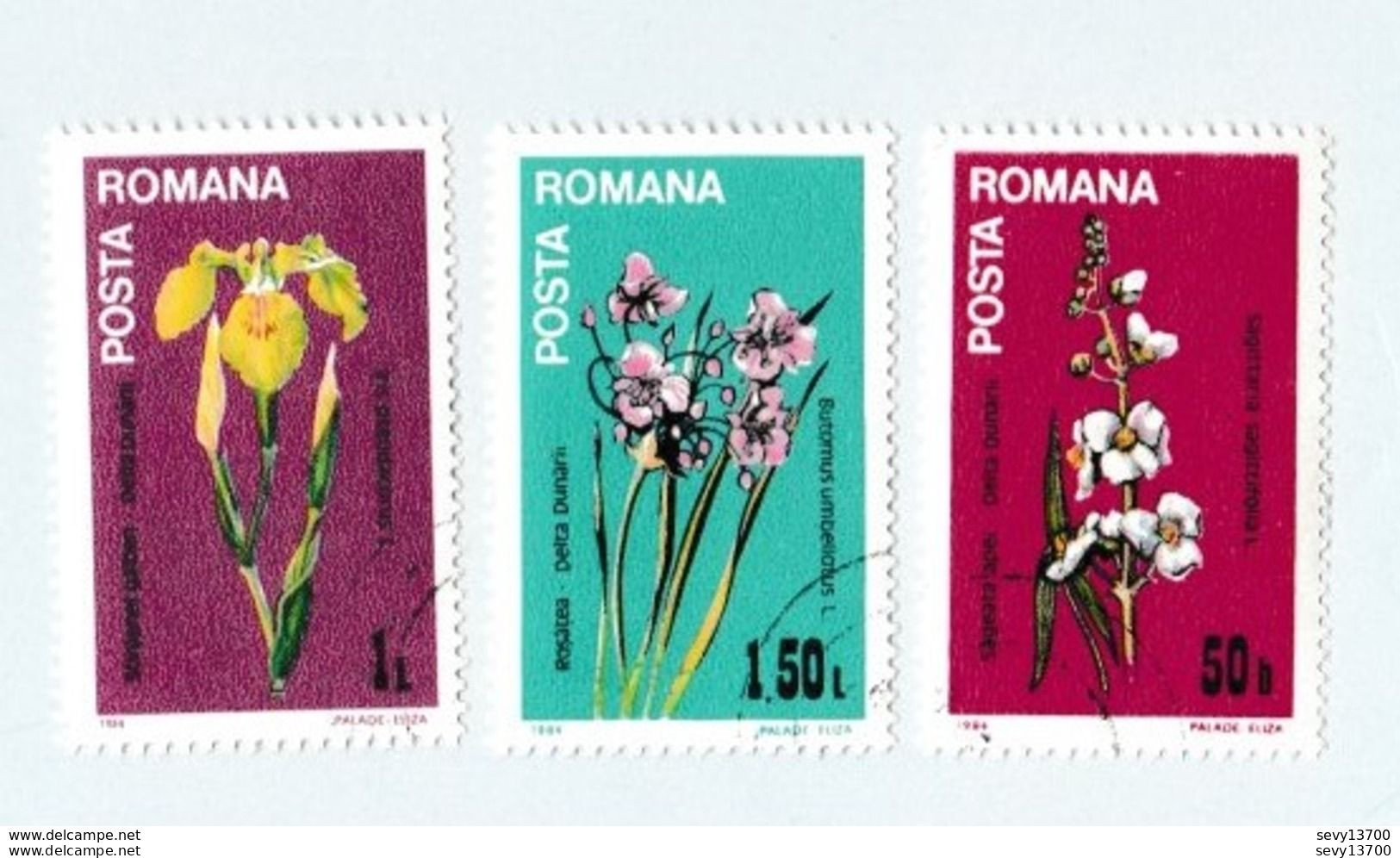 Roumanie lot de 41 timbres 34 fleurs et 7 fruits