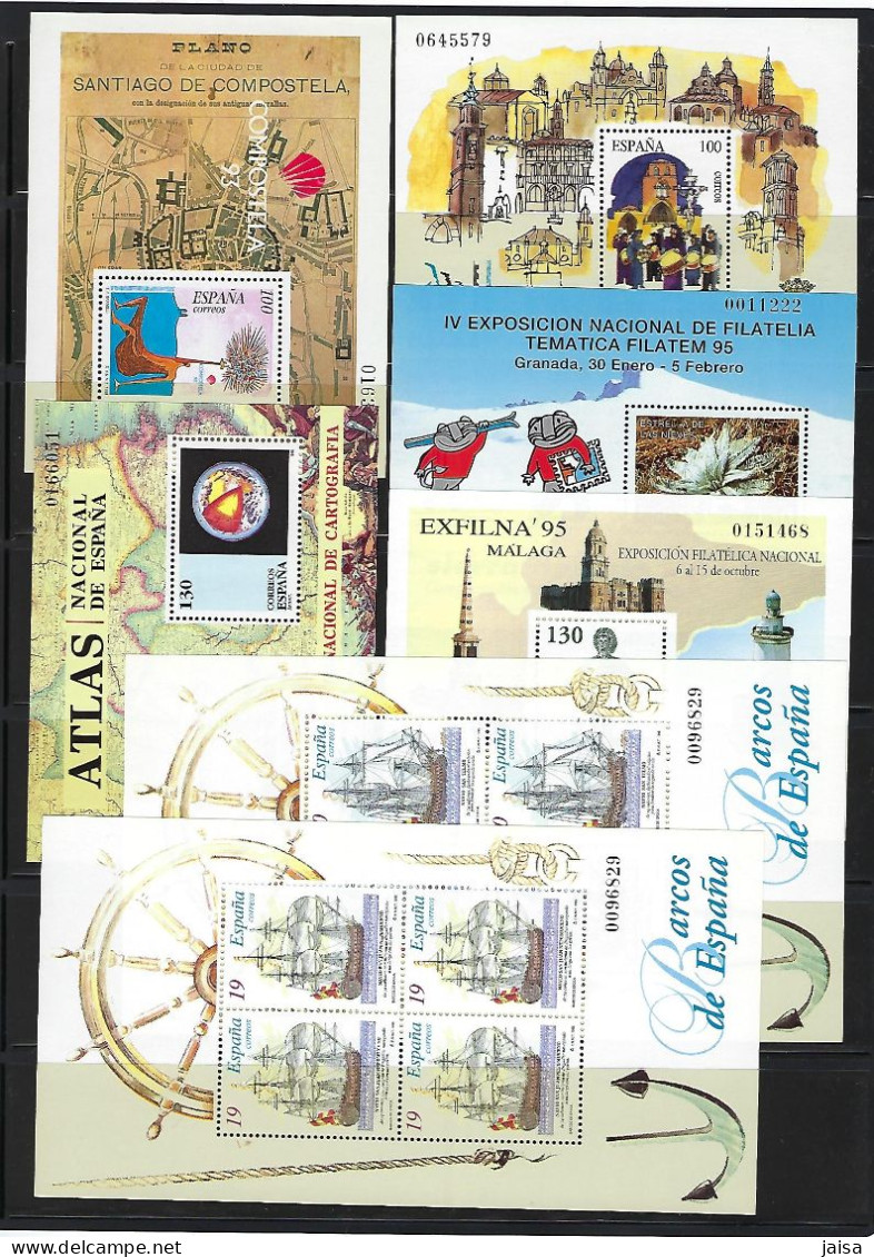 ESPAÑA. Años 1993-1995.Hojas Bloques. - Unused Stamps