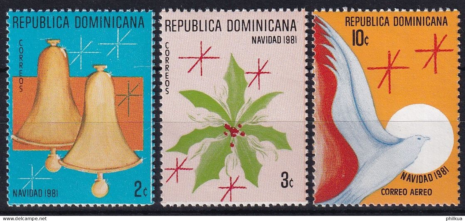 MiNr. 1327 - 1329 Dominikanische Republik 1981, 23. Dez. Weihnachten - Postfrisch/**/MNH - Dominicaine (République)