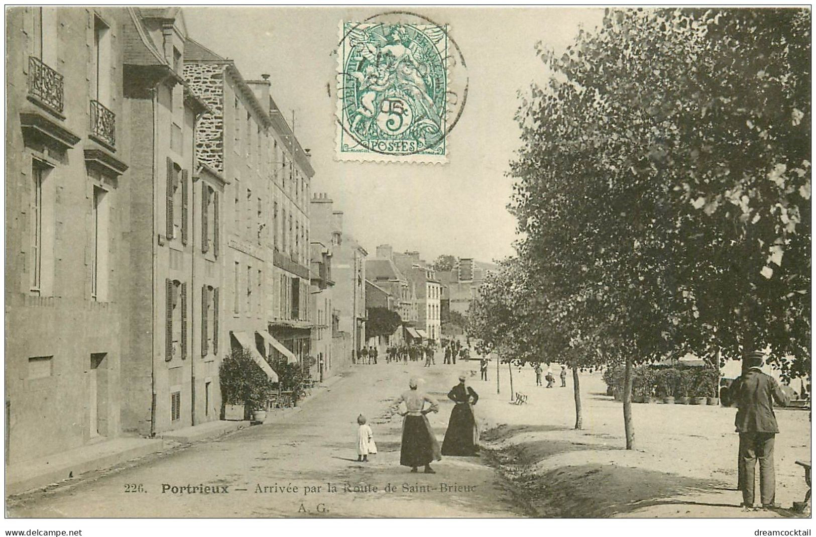 22 PORTRIEUX. Arrivée Par La Route De Saint-Brieuc 1906 - Pontrieux