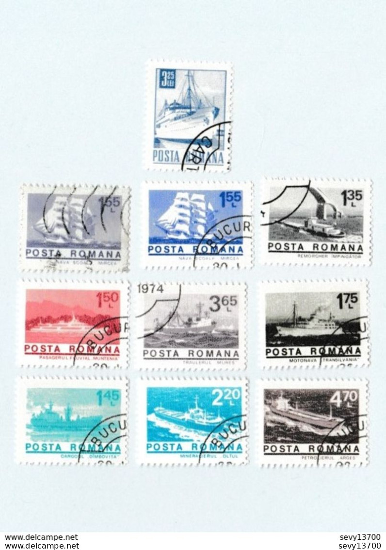 Roumanie Lot De 22 Timbres Les Bateaux - Sammlungen