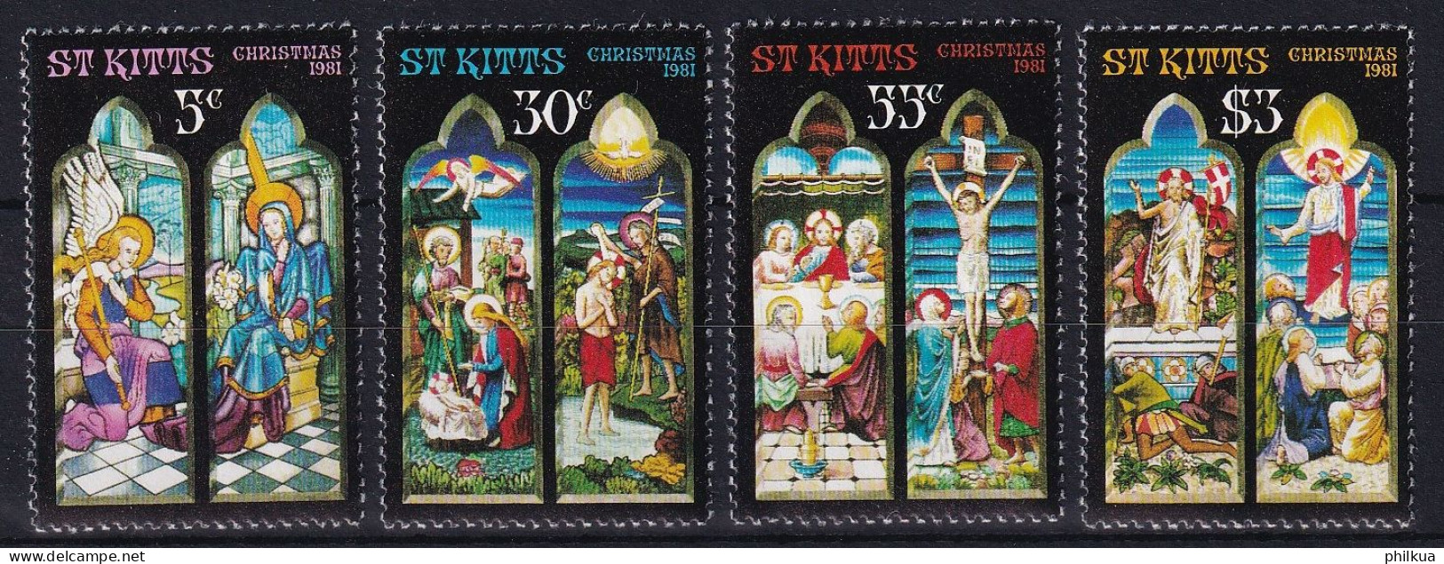 MiNr. 77 - 80 St. Christopher St. Kitts 1981, 30. Nov. Weihnachten - Postfrisch/**/MNH - St.Kitts And Nevis ( 1983-...)