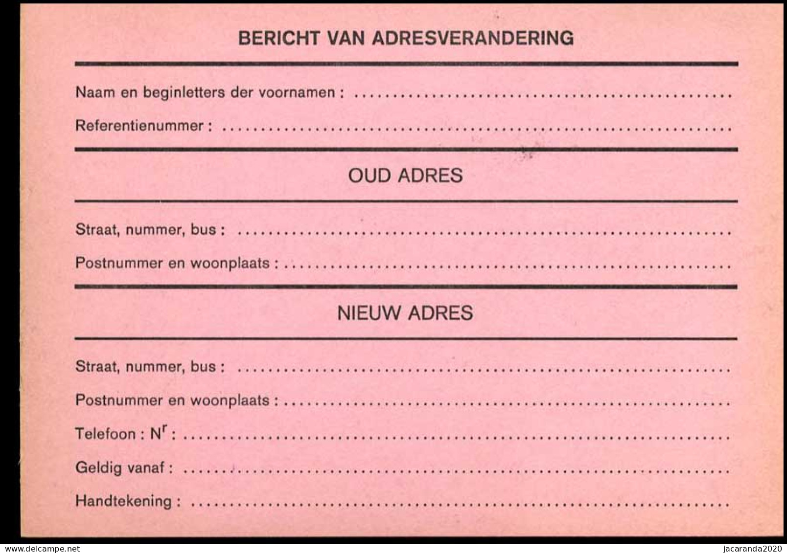 2533 BK - Briefkaart - Adreswijziging - Vogels - Buzin - Huismus - Moineau Domestique - NL - Avis Changement Adresse