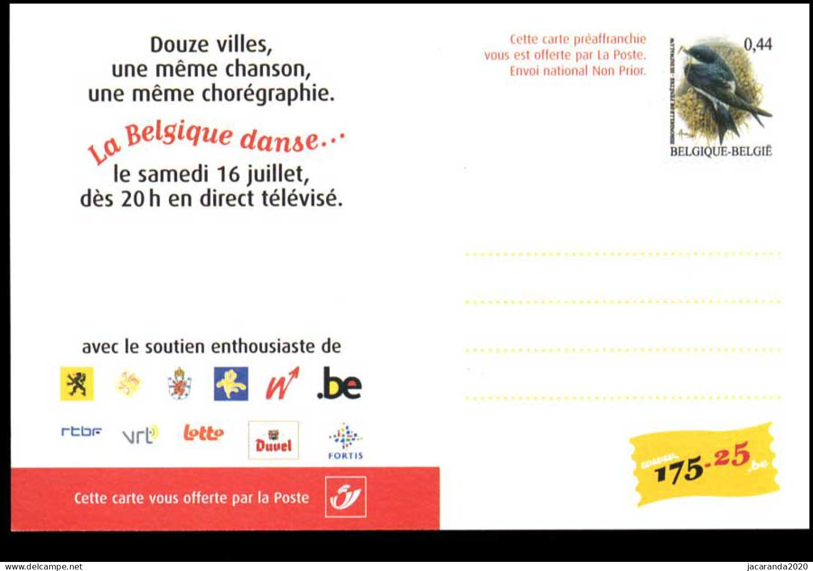 3479 BK - Briefkaart - "La Belgique Danse..." - Vogels - Buzin - Kluut - Avocette - FR - Cartes Postales Illustrées (1971-2014) [BK]