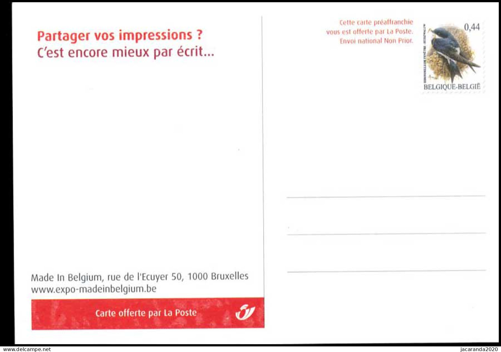 3479 BK - Briefkaart - Made In Belgium - Vogels - Buzin - Kluut - Avocette - FR - Cartes Postales 1951-..