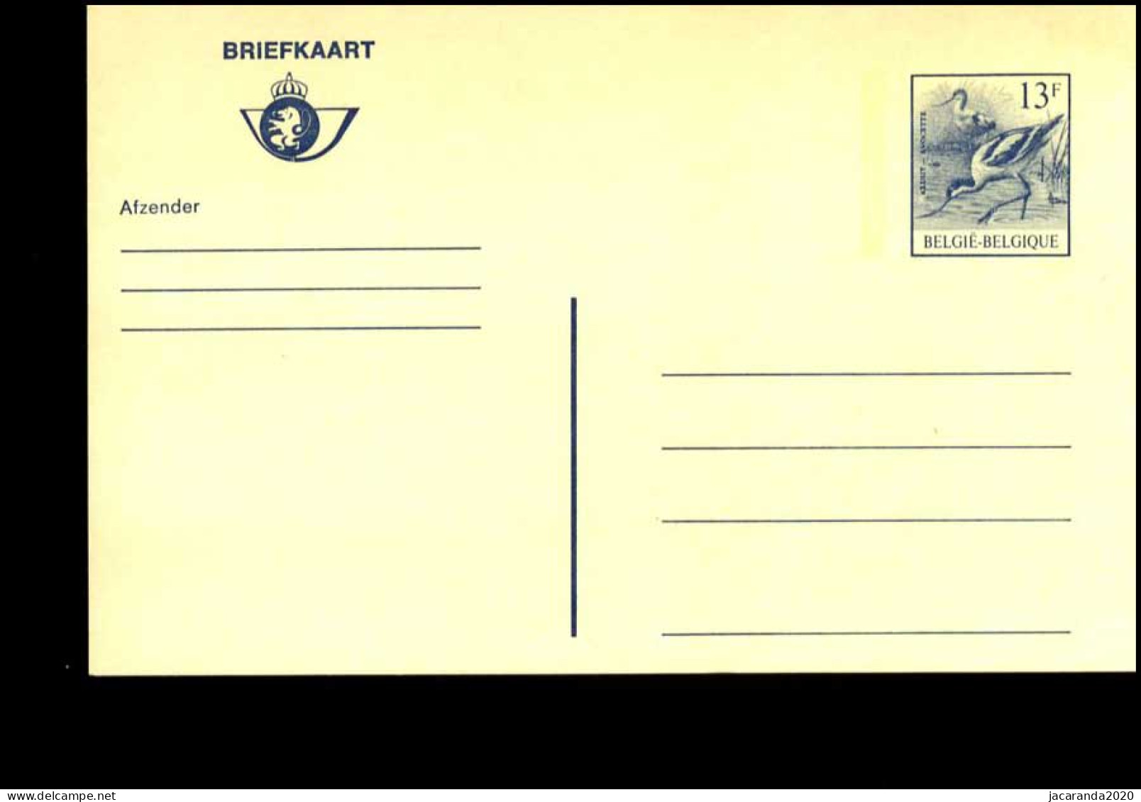 3479 BK - Vogels - Kluut - Avocette - NL - Tarjetas 1951-..