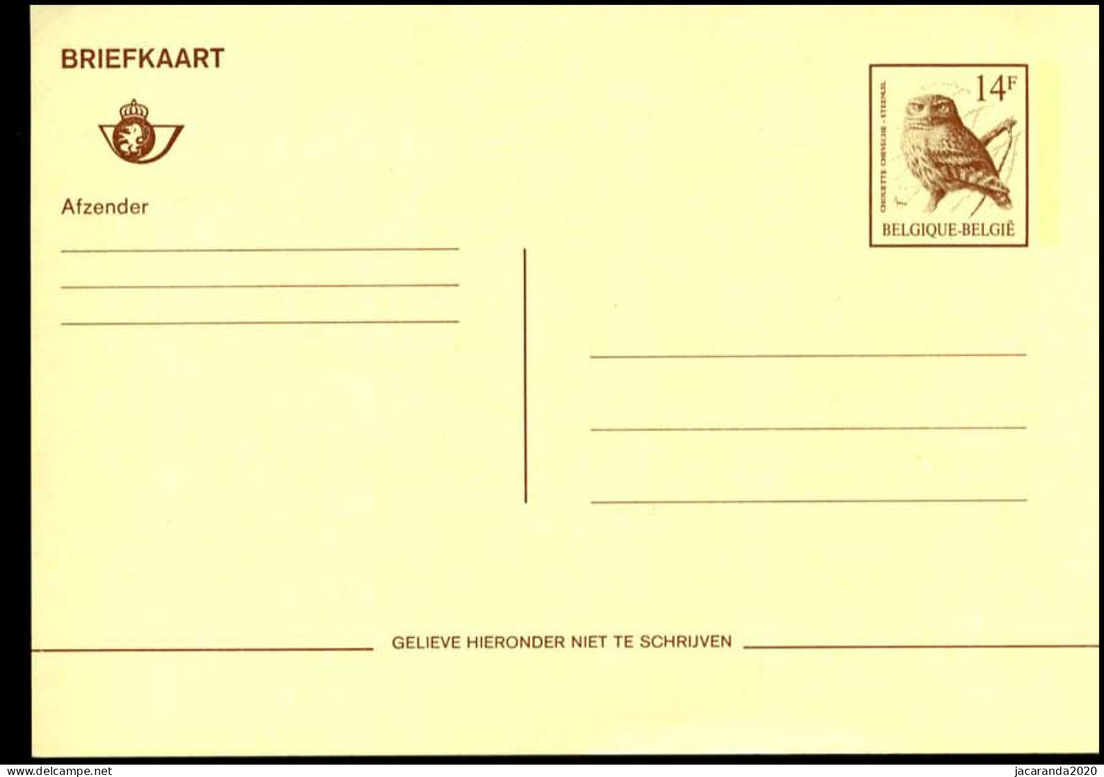 Buzin BK - Vogels - Steenuil - Chouette Chevèche - NL - Briefkaarten 1951-..