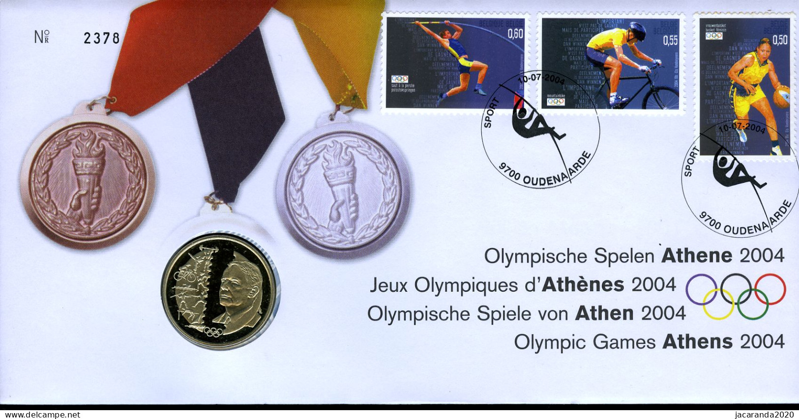 België 3303/05 NUM - Numisletter - Sport - Olympische Spelen 2004 - Athene - Jeux Olympiques - 2004 - Numisletters