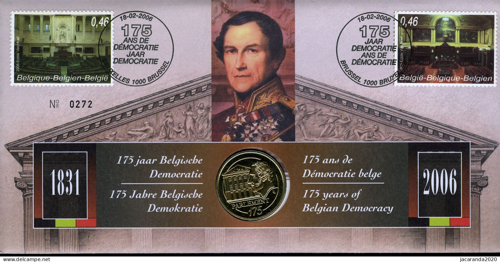 België 3491+3493 NUM - Numisletter - 175 Jaar Democratie - Kamer - Senaat - 175 Ans De Démocratie - 2006 - Numisletters