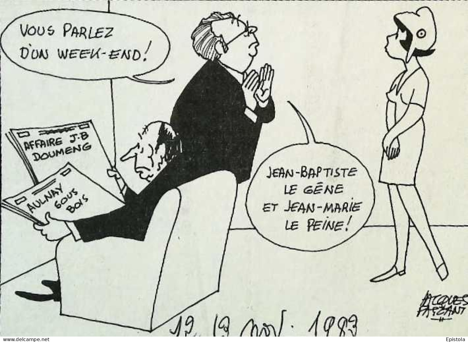 ► Coupure De Presse  Quotidien Le Figaro Jacques Faisant 1983  Mitterrand Mauroy Marianne Aulnay -sous-Bois - Desde 1950