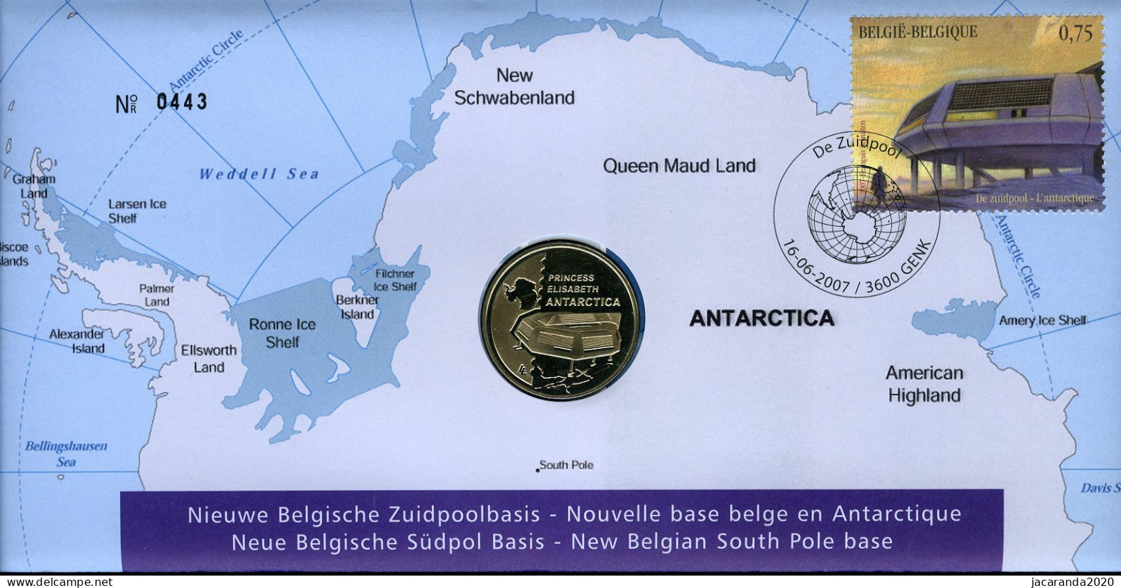 België 3661 NUM - Numisletter - De Zuidpool - L'Antarctique - Princess Elisabeth - Antarctica - François Schuiten - 2007 - Numisletter