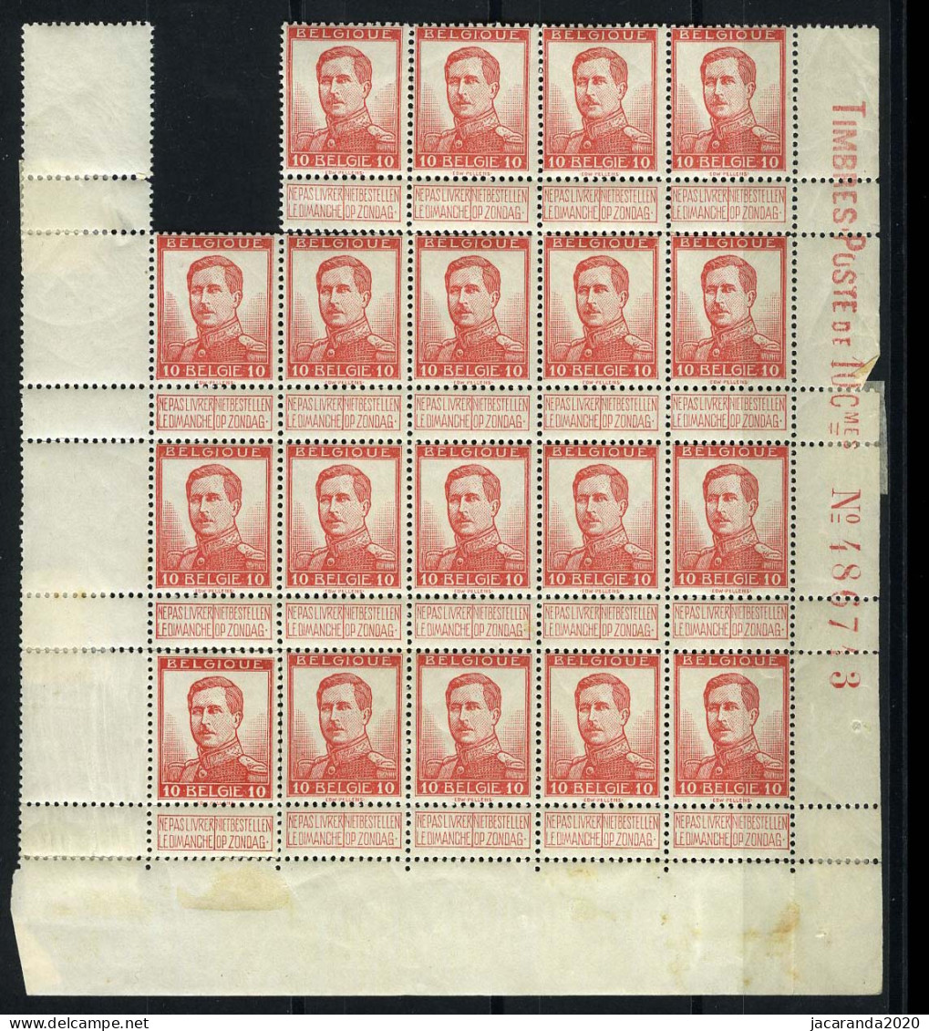 België 118 ** - Koning Albert I - 10c Rood - Veldeel - Zegels Zijn ** (* Op Boord)  - 1915-1920 Albert I