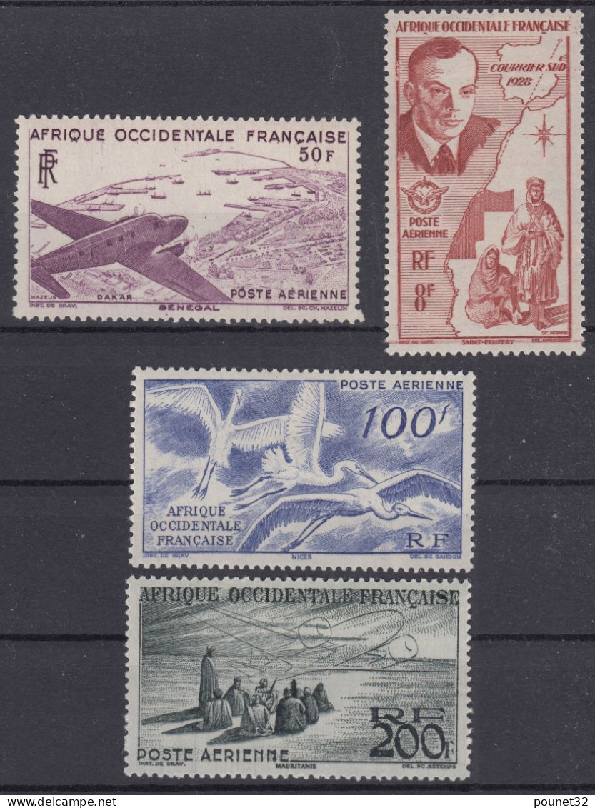 TIMBRE AOF POSTE AERIENNE SERIE N° 11 À 14 NEUFS * GOMME AVEC TRACE DE CHARNIERE - Unused Stamps